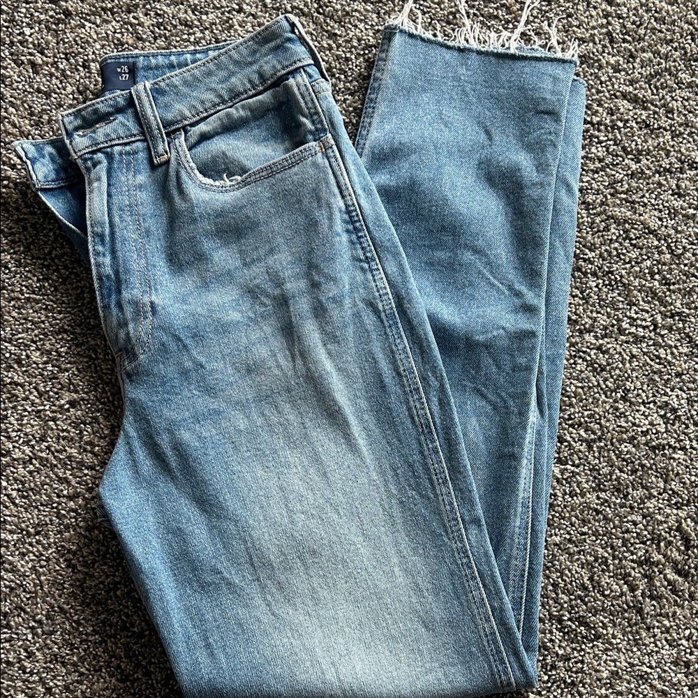Hollister Women's Blue Straight Leg Jeans